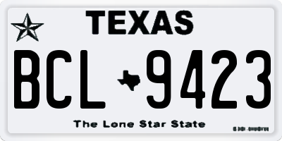 TX license plate BCL9423