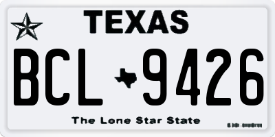 TX license plate BCL9426