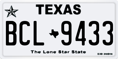 TX license plate BCL9433