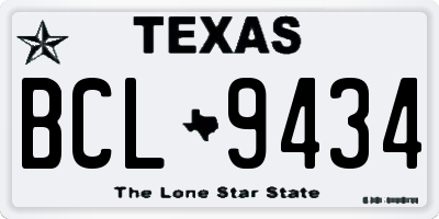 TX license plate BCL9434