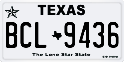 TX license plate BCL9436