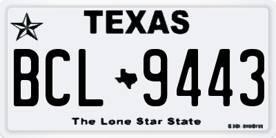 TX license plate BCL9443