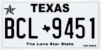 TX license plate BCL9451