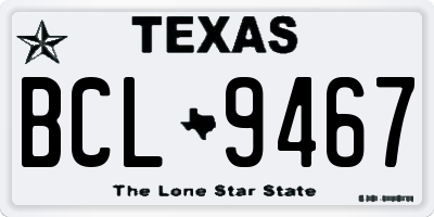 TX license plate BCL9467