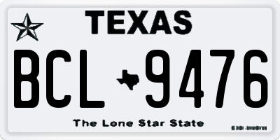 TX license plate BCL9476