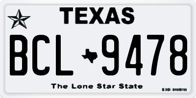 TX license plate BCL9478