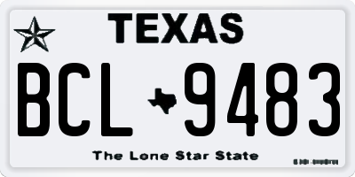 TX license plate BCL9483