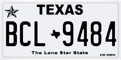 TX license plate BCL9484