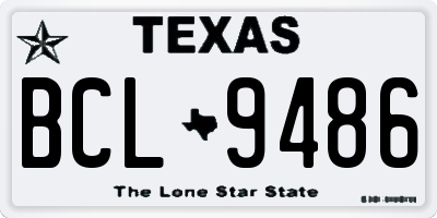 TX license plate BCL9486