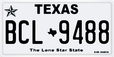 TX license plate BCL9488
