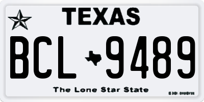 TX license plate BCL9489