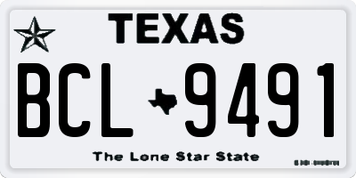 TX license plate BCL9491