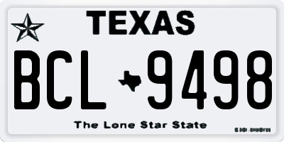 TX license plate BCL9498