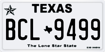 TX license plate BCL9499
