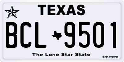 TX license plate BCL9501