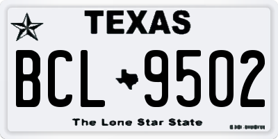 TX license plate BCL9502