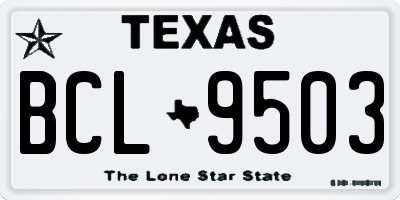 TX license plate BCL9503