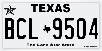 TX license plate BCL9504