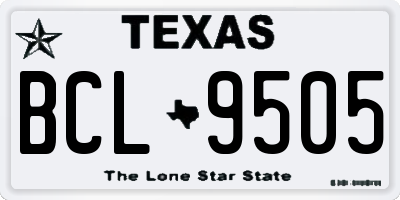 TX license plate BCL9505