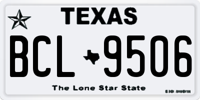 TX license plate BCL9506