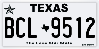 TX license plate BCL9512