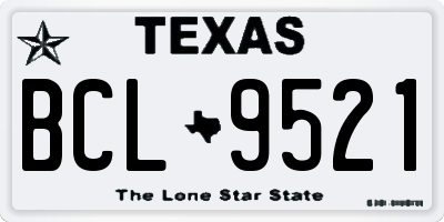 TX license plate BCL9521