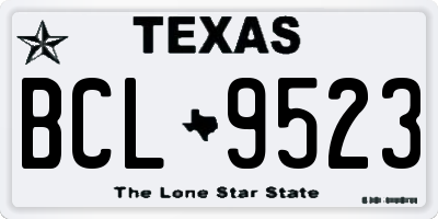 TX license plate BCL9523