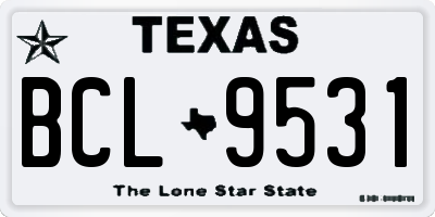 TX license plate BCL9531