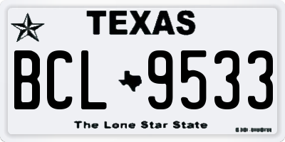 TX license plate BCL9533
