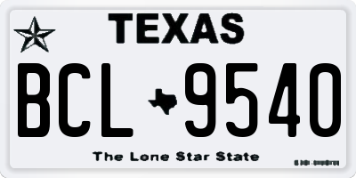 TX license plate BCL9540