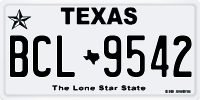 TX license plate BCL9542