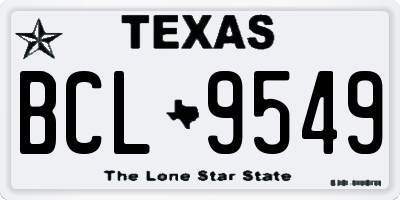 TX license plate BCL9549