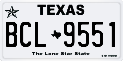 TX license plate BCL9551