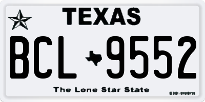 TX license plate BCL9552