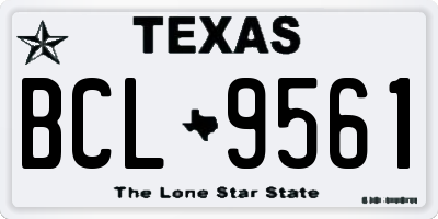 TX license plate BCL9561