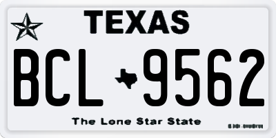 TX license plate BCL9562