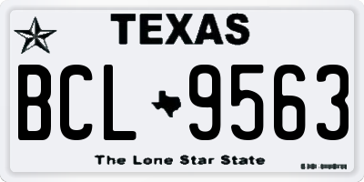 TX license plate BCL9563