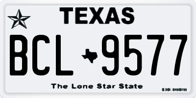 TX license plate BCL9577