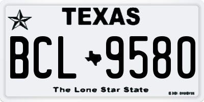 TX license plate BCL9580