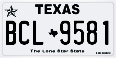 TX license plate BCL9581