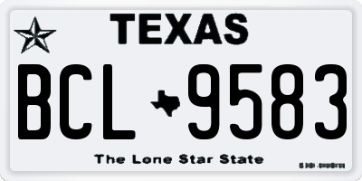 TX license plate BCL9583