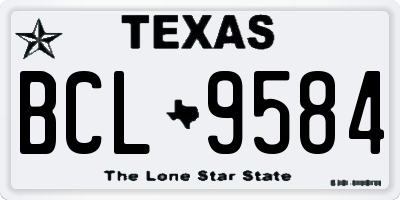 TX license plate BCL9584
