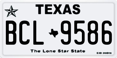 TX license plate BCL9586