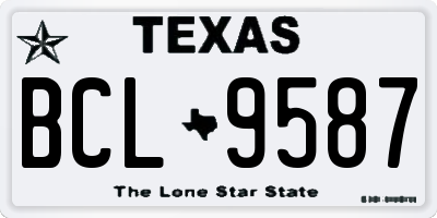 TX license plate BCL9587