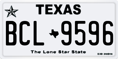 TX license plate BCL9596