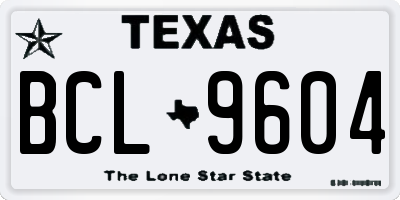 TX license plate BCL9604