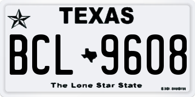 TX license plate BCL9608