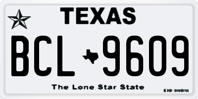 TX license plate BCL9609