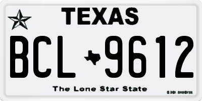 TX license plate BCL9612