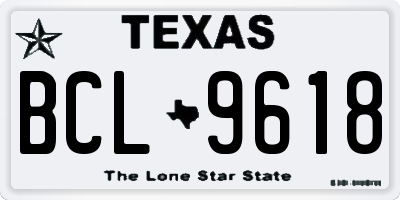TX license plate BCL9618